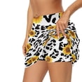 thumbnail image 2 of Garronmavis Women's Golf Skirts Skorts Athletic Shorts Pockets High Waisted Tennis Skort Running Sports Skirts Skorts Womens Animal Print Skort, Cow Print Sunflower, Size M, 2 of 7