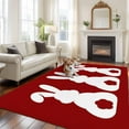 thumbnail image 3 of 5x8 Area Rugs for Living Room, Easter Bunny Non Slip Area Rugs for Kitchen Bedroom Entryway, Cute Rabbit Family Vintage Red Abstract Washable Carpet Runner Rug Floor Mats for Bedroom Home Decor, 3 of 9