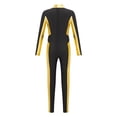 thumbnail image 5 of YONGHS Kids Girls Unitard Long Sleeve Zipper Metallic Skating Dance Jumpsuit Full Body Bodysuit Gold 6, 5 of 8