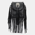 thumbnail image 2 of gcong Studded Fringe Crossbody Messenger Bag Soft Boho Casual Purse For Phone And, 2 of 6