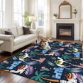 thumbnail image 3 of Tropical Palm Trees Area Rug 8x10 Washable Rug Non Slip Desert Camels Houses Aloe Vera Black Large Area Rug Soft Stainresistant Indoor Floor Carpet for Living Room Bedroom Home Office Dining Room, 3 of 8