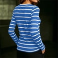 thumbnail image 5 of Women's V Neck Long Sleeve Loose Fit Printed Blouse Cute Trendy Outfits Comfy Lightweight Summer Vacation | CSEONE,Blue XL, 5 of 6