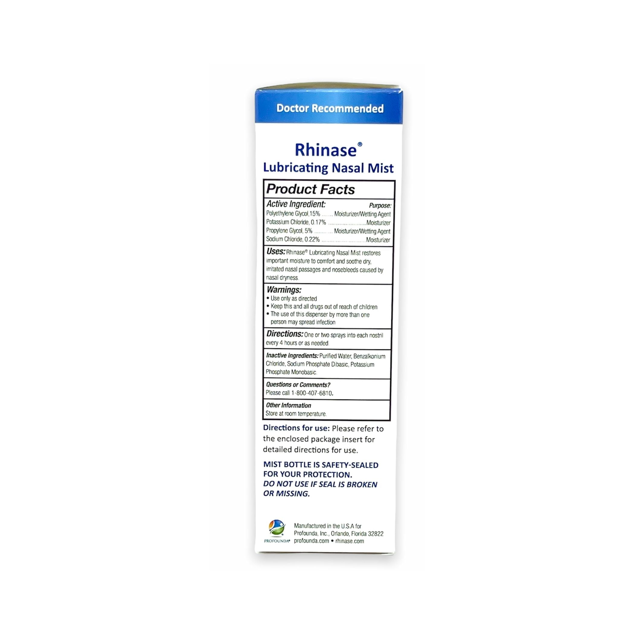 Rhinase Nasal Mist Duo with Moisturizing Saline Spray for Allergy Relief & Dry Nose 2-Pack 1 fl oz/30 mL