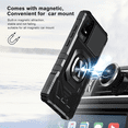 thumbnail image 2 of For TCL ION X 2023 Armor Dual Layer Metal Ring Stand Magnetic Car Mount Hybrid Impact Protective Shockproof Case Cover Black, 2 of 5