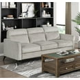 thumbnail image 5 of Modern Tan Microfiber Sofa Couch - 79" Contemporary 3-Seater Living Room Furniture with Black Metal Legs & Comfortable Cushions for Primary Living Space, 5 of 6