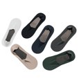 thumbnail image 1 of 6 Pairs Men Socks Non-slip Solid Color Low Cut Socks Boat Liner Socks for Summer, 1 of 8