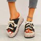 thumbnail image 1 of Zapatillas de verano con cordones para mujer, sandalias informales para mujer, zapatillas tejidas a juego de Color con tacón inclinado Wmkox8yii  ytu7176, 1 of 6