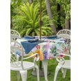 thumbnail image 3 of Outdoor Tablecloths with Umbrella Hole & Zipper, Spring Wildflowers Round Tablecloth 54 Inch, Watercolor Floral Leaf Colorful Plaid Waterproof Table Cloth, Patio/Pool/Picnic Table Covers, 3 of 8