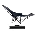 thumbnail image 3 of Tumbona de Camping, Silla Portátil Ajustable para Exteriores con Estructura de Acero Resistente Y Reposapiés Extraíble para Jardín, Playa, Patio Y Exc Negro, 3 of 8