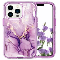 Allytech Marble Case for Apple iPhone 13 Pro 6.1" -  Military Grade Protective Shockproof Anti-scratch Fashion Marble Design Cover Case for Women Girls - Purple Marble