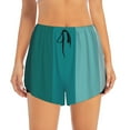 thumbnail image 2 of Balery Teal Color Pantalones cortos deportivos para mujer con forro y dos bolsillos, elásticos, para entrenamiento, gimnasio, yoga-Small, 2 of 7