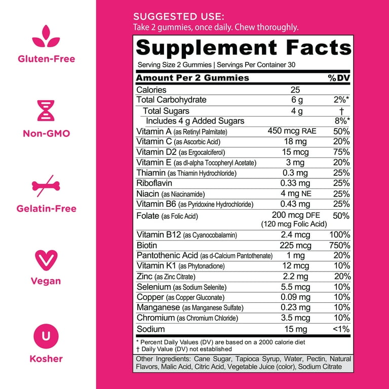 Goli Nutrition Women's Complete Multi Gummies with Biotin, 60 Count