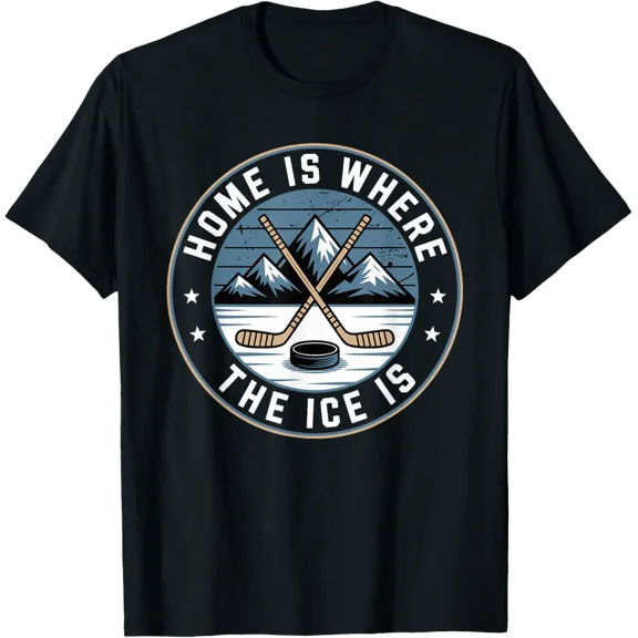Home Is Where The Ice Is Retro Hockey Lovers Players Sports T-Shirt All Size S-5Xl