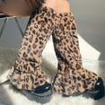 thumbnail image 5 of Yuanlong Flared Leg Warmers Leopard Print Fuzzy Over The Calf Thigh-High Stockings Streetwear Fashion Warm Lady Tube Socks, 5 of 6