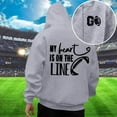 thumbnail image 2 of Hoodies for Men Football Game Day Loose Casual Pullover Long Sleeve Hooded Sweatshirt with Print Design Comfortable Warm Fall Winter Daily Wear Sweatshirts for Men Grey M, 2 of 5