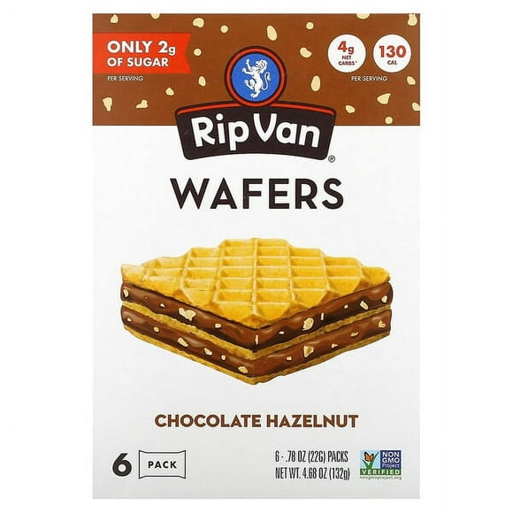 Rip Van Wafels, Chocolate Hazelnut, 6 Pack, 0.78 oz (22 g) Each