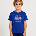 thumbnail image 2 of Boys Graphic T Shirt Funny God Made Me Grinned Quote Design Short Sleeve Kids Tees Faith Style 100% Cotton Soft Child Tops 4-13Y, 2 of 5