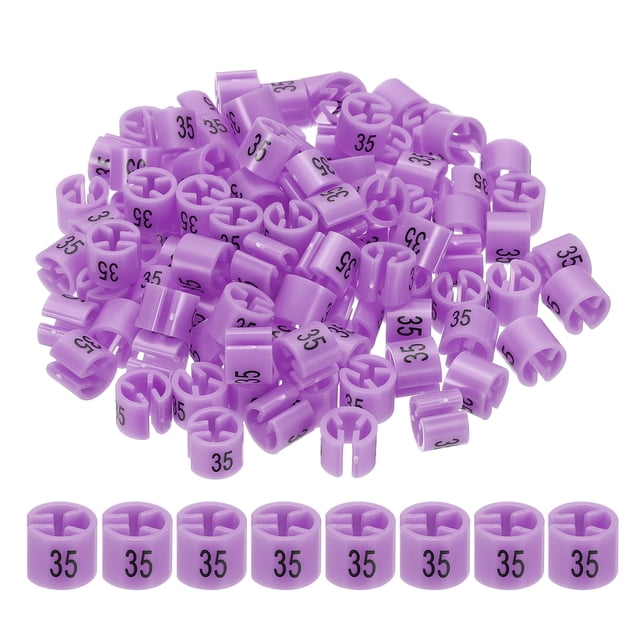 Marqueurs pour Cintres Numéro 35 Étiquettes Taille de Cintre Clips Ronds Étiquette de Codage Couleur, Violet Rose 100 Pcs