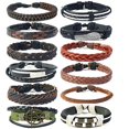 thumbnail image 1 of 12PCS Pulseras para hombre Pulsera de cuero trenzado Pulsera de cuerda punk Brazalete Pulseras vintage Wrap Set Ajustable de moda Sincero  Hogar, 1 of 5