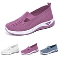 thumbnail image 6 of EliteGoogv Womens Walking Shoes Mesh Upper Round Toe Slip On Flat Shoes for Women Non Slip Rubber Sole Lightweight Casual Footwear US :8.5, 6 of 9