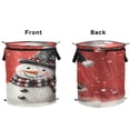 thumbnail image 2 of WOBOGO Snowman Wearing Black Christmas-decorated Tall Hat Foldable Laundry Baskets with Carry Handle Zipper Closure Travel Bathroom College Dorm Essentials, 2 of 7