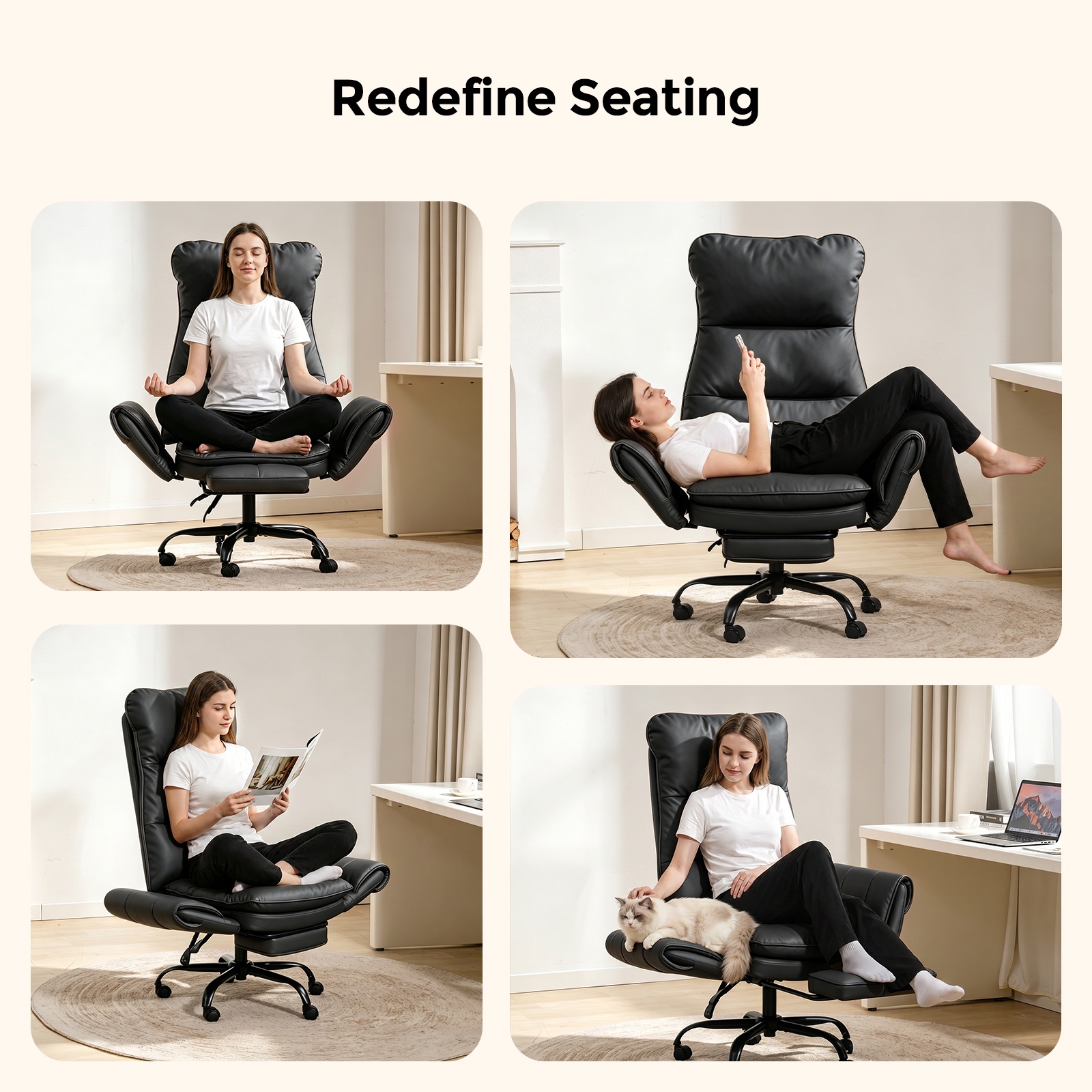 Patbrela Big and Tall Office Chair, Black photo 7