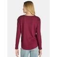 thumbnail image 3 of Time and Tru Women's Notch Neck Thermal Top, Sizes XS-XXXL, 3 of 5