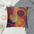 thumbnail image 2 of Nawypu  Color Throw Pillow Cover Abstract Purple Pink Red Orange Golden Blue Chaotic Waves Colorful Rainbow Square Pillow Case Cushion Cover for Home Car Decorative., 2 of 5