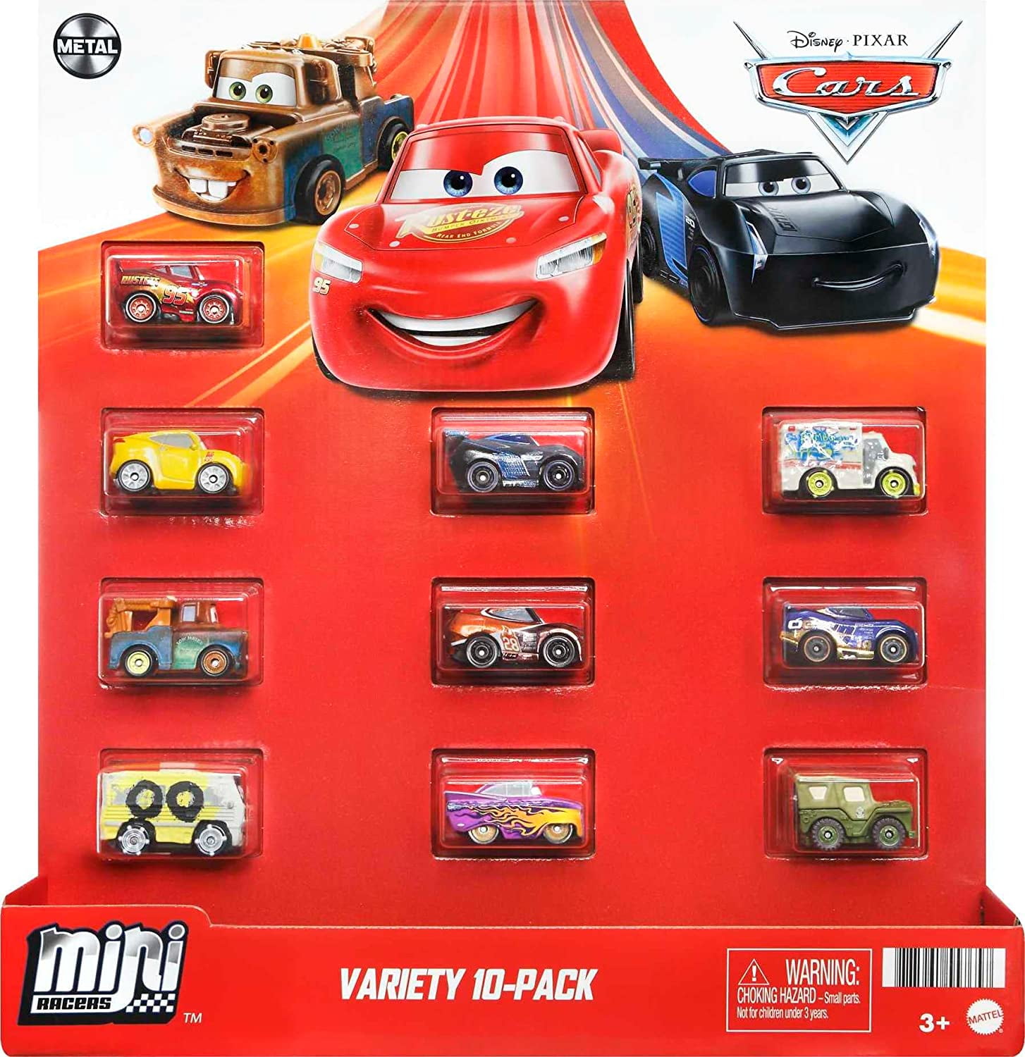 Disney Pixar Cars Mini Racers Micro Toy Cars Variety 10Pack, Great
