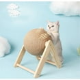 thumbnail image 6 of Cat Scratching Ball, Cat Toys with Wooden Base Nail File Scratcher Soccer Pet Supplies, Interactive Cat Toy with Wooden Base, Spherical Nail File Scratcher for Indoor Cats - 1Pc(Spinning Cat Ball), 6 of 8