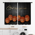 thumbnail image 4 of Basketball Sports Kitchen Window Curtains 2 Panels 27.5W x 39H Rod Pocket Quotes Inspirational Motivational Bible Christian Teen Boys Short Small Door Decor Bathroom Drapery Treatment, 4 of 6
