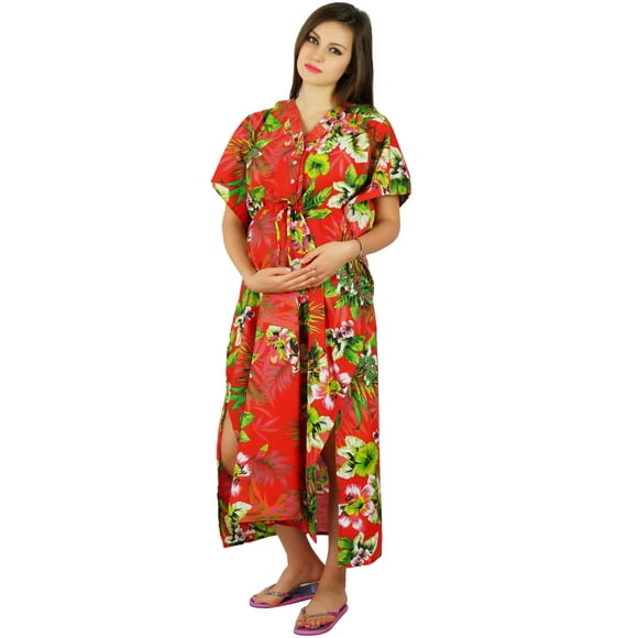 Bimba Nursing Cotton Kaftan Maternity Night Wear| Delivery Gown- Front Buttons