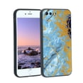 thumbnail image 1 of Compatible with iPhone 8 Plus Phone Case, Blue Golden Marble 33 Case Men Women, Flexible Silicone Shockproof Case for iPhone 8 Plus, 1 of 1