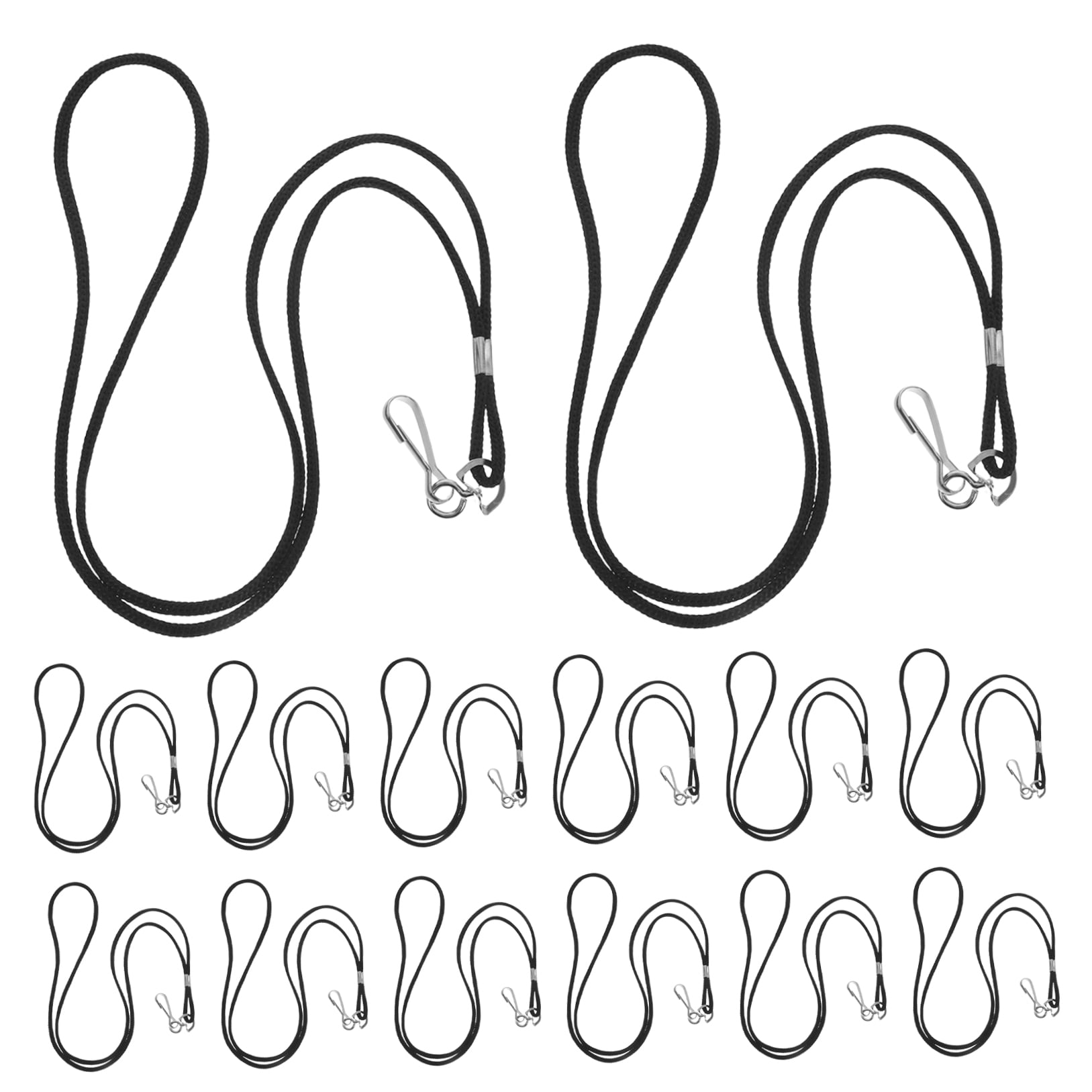 FOMIYES 100Pcs Black Id Badge Lanyard with Quick Release Clip Comfortable Strap for Office and School Use