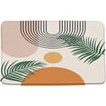 thumbnail image 5 of Mid Century Bath Mat Boho Abstract Minimalism Geometric Sun Tropical Green Leaves Arched Curve Neutral Aesthetic Art Bathroom Kitchen Absorbent Carpet Doormat Area Rugs 29.5x17.7inch, 5 of 5