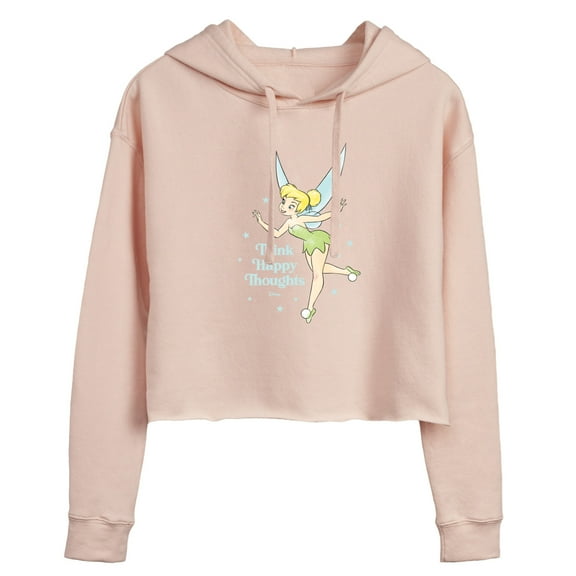 Tinker Bell - Think Happy Thoughts - Juniors Cropped Pullover Hoodie