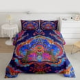 thumbnail image 2 of Homewish Western Hippie Damask Queen Comforter Set for Adult, Retro Mandala Flower Bedding Sets, Rustic Farmhouse Style Reversible Bedding Comforter Set, Luxury Bedroom Decor, 3pcs, 2 of 8