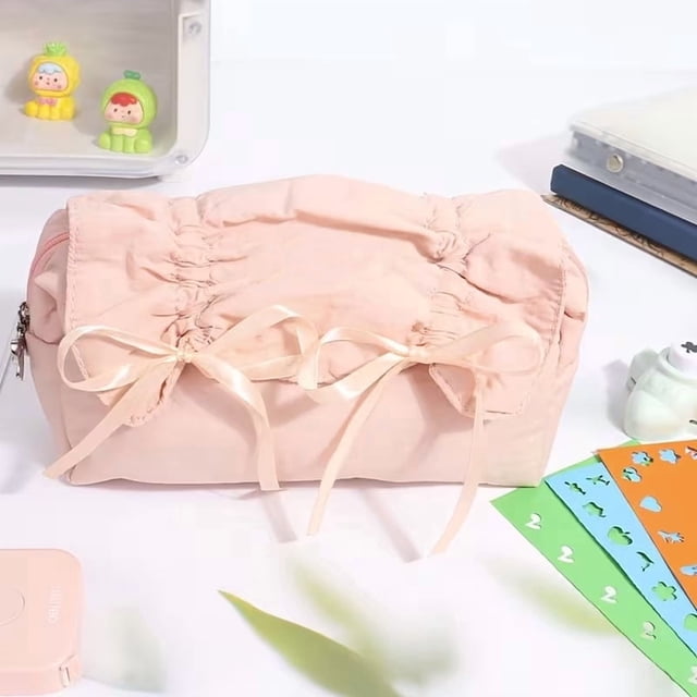 Bolsa de maquillaje bordada personalizada, estuche for lápices con cordón de gran capacidad for viajes diarios y regalos de Ramadán for mujeres