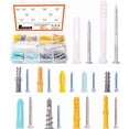 thumbnail image 1 of miduoudo-220Pcs Plastic Drywall Anchors Screws Assortment Kit Hollow Drywall Ribbed Anchors with Screws Perfect for Drywall, Hollow-Wall Hanging Wall Shelf or Blinds, 1 of 4