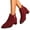 Wine, variant on Dakaela Women's Ankle Boots Chunky Low Heel Chelsea Pump Short Booties Side Zipper 2025 Western Fall Office Dressy Shoes Black 8.5