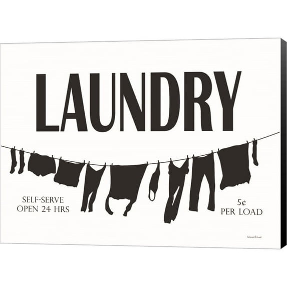 Great Art Now Laundry Clothesline by Lettered & Lined, Canvas Wall Art, 16W x 12H