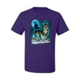 thumbnail image 2 of Wild Bobby, Wolf Howling At the Full Moon Wolf Pack Animal Lover Men's Graphic T-Shirt, Purple, 3XL, 2 of 3
