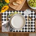 thumbnail image 4 of Sunflowers Cow Placemats Set of 4, Farm Animal Black Buffalo Plaid Placemats for Dining Table, Place Mats for Kitchen Tabletop, Waterproof Wipeable Dining Table Mats Set, 4 of 9