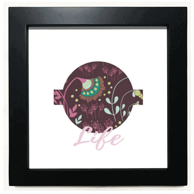 Dark Flower Paint Art Déco Mode Noir Cadre Carré Tableau Mur Table