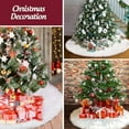 thumbnail image 3 of 72 Inch Christmas Tree Skirt, Extra Large Thick Faux Fur, White Plush Velvet for Merry Christmas Party Decor, 3 of 5