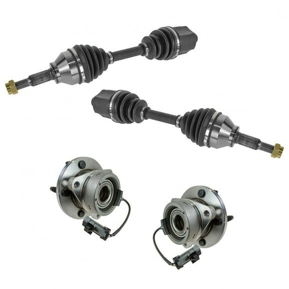TRQ Front CV Axle Shafts & Wheel Hub Bearing Assemblies 4pc for Cobalt HHR G5 CSA64065