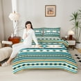 thumbnail image 4 of Manfei Retro Boho Aztec Full Size Comforter Sets,bohemian Exotic Style Bedding Comforter Set,Cyan Beige Rhombus Bedding Sets For Boys Kids,Luxury Bedroom Decor Reversible,3-Piece, 4 of 8