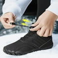 thumbnail image 2 of Mepaouo Winter Barefoot Shoes for Women Men Lace up Fleece Lined Hiking Ankle Snow Boots(Black,10.5), 2 of 7