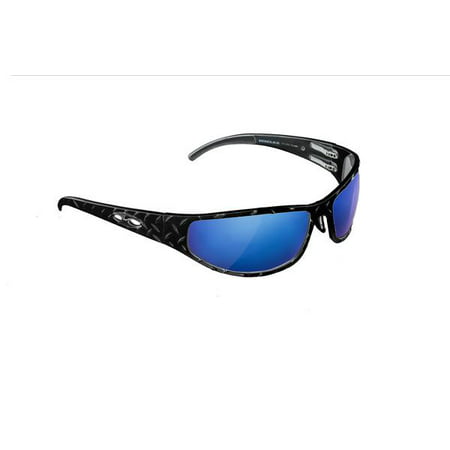ICICLES Baggers Diamond Blue Mirror Lens Sunglasses with Matte Black Frame