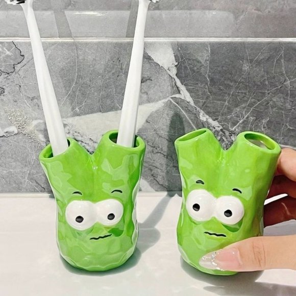 Estante de almacenamiento organizador de tocador de baño colorido, soporte divertido y novedoso for cepillo de dientes, 2 uds.